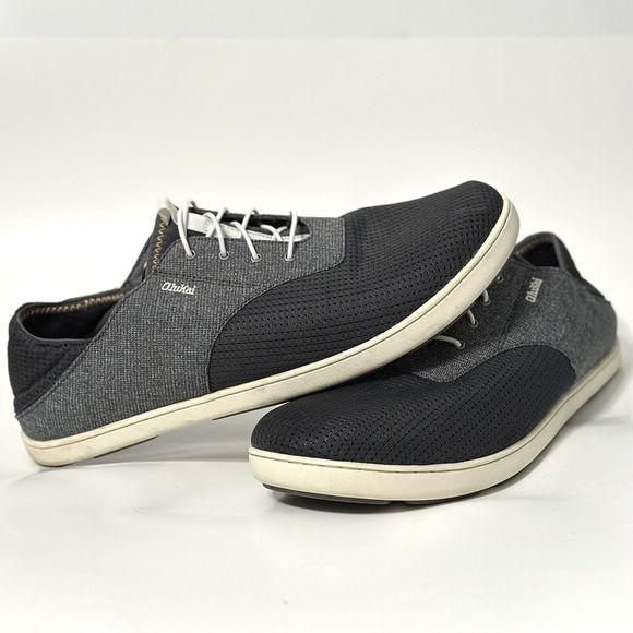 OluKai Other - Olukai Mens Nohea Moku Boat Shoes Sneakers No Tie Slip On Dark Shadow Size 14